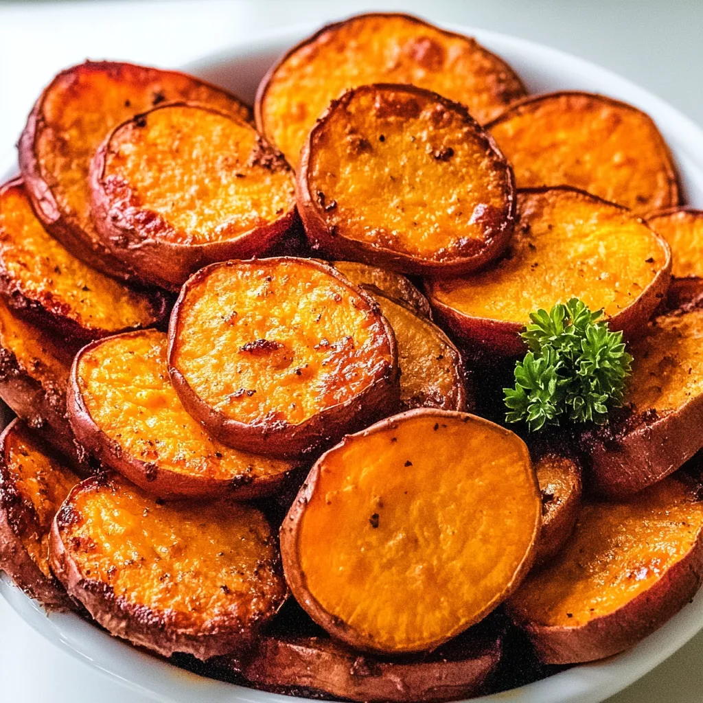A white plate with a bowl of sliced sweet potatoes.