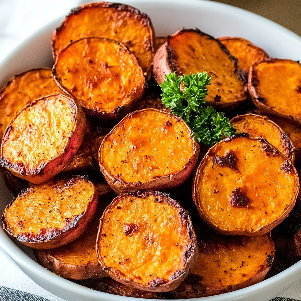 A bowl of roasted sweet potatoes.