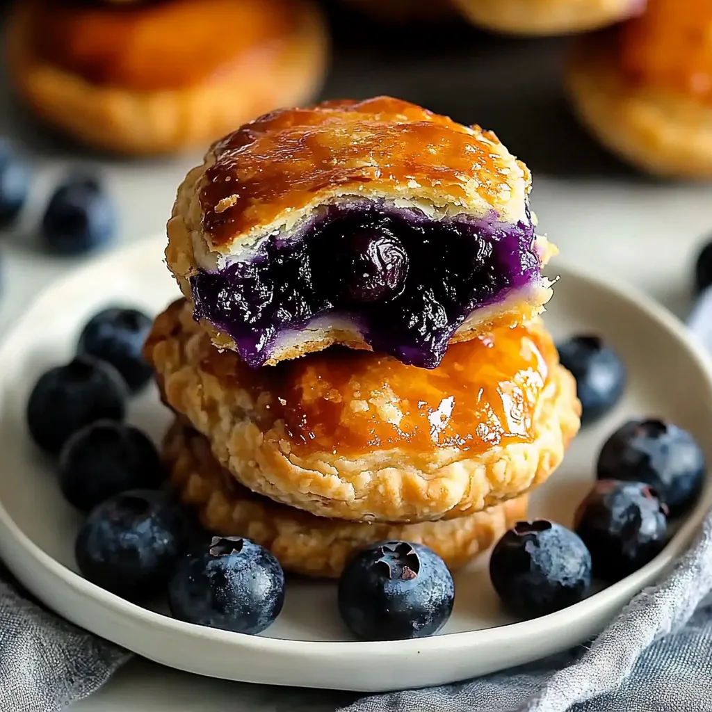 A plate of blueberries and a pastry.