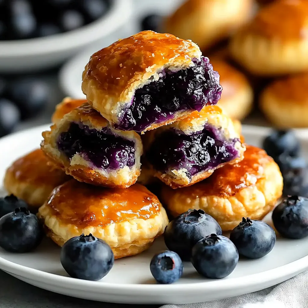 A stack of blueberry filled pastries.