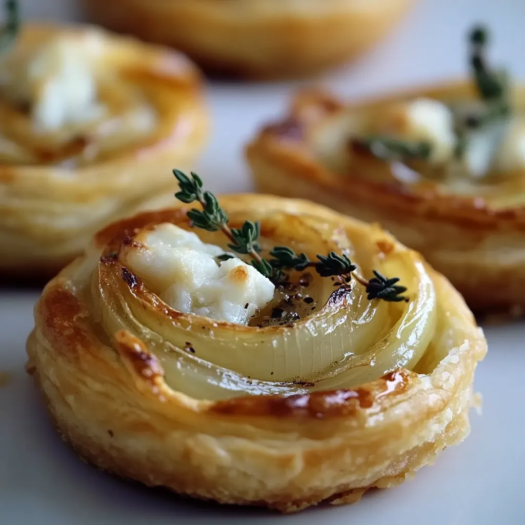 Two small pastries with cheese and onions.