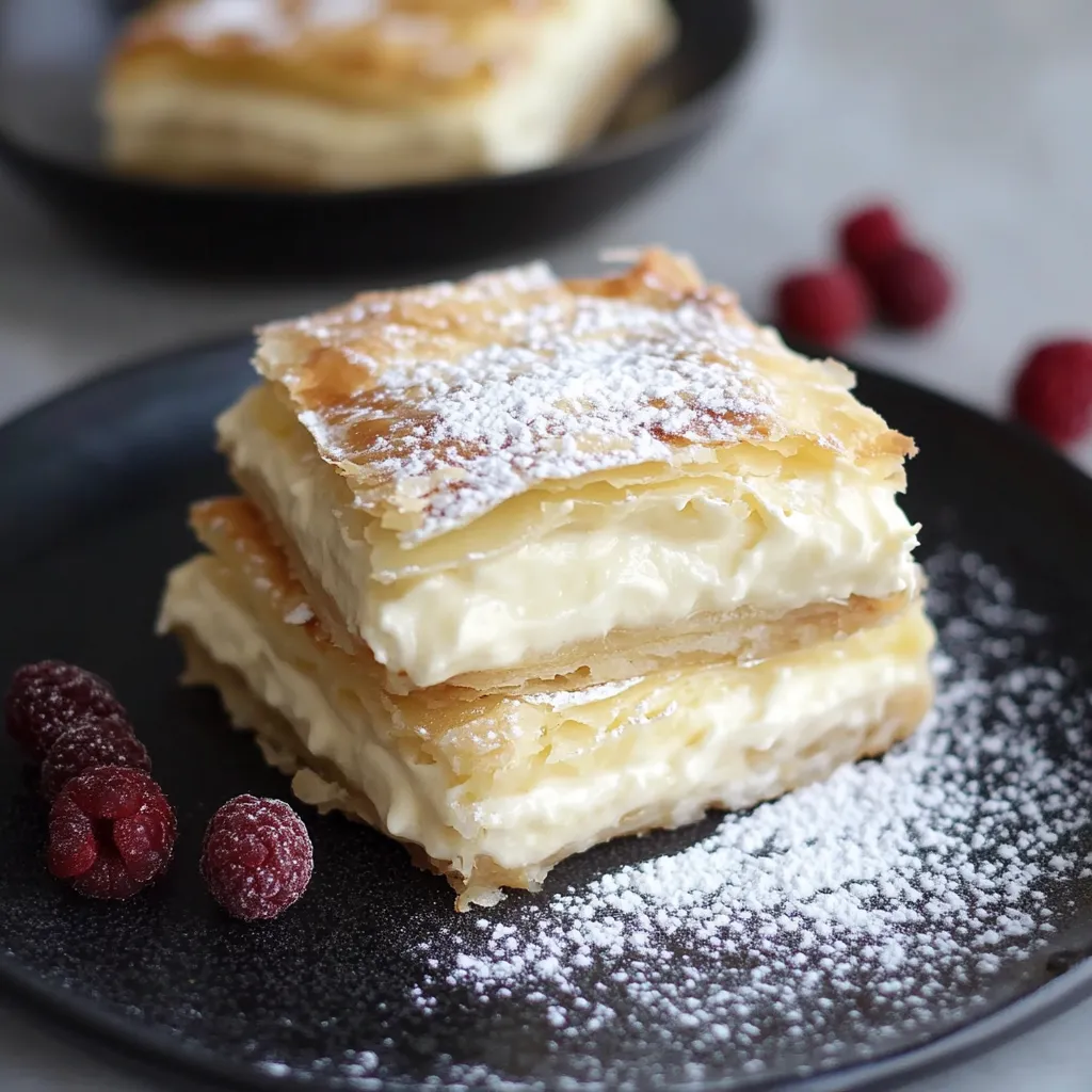 A plate with a dessert on it.
