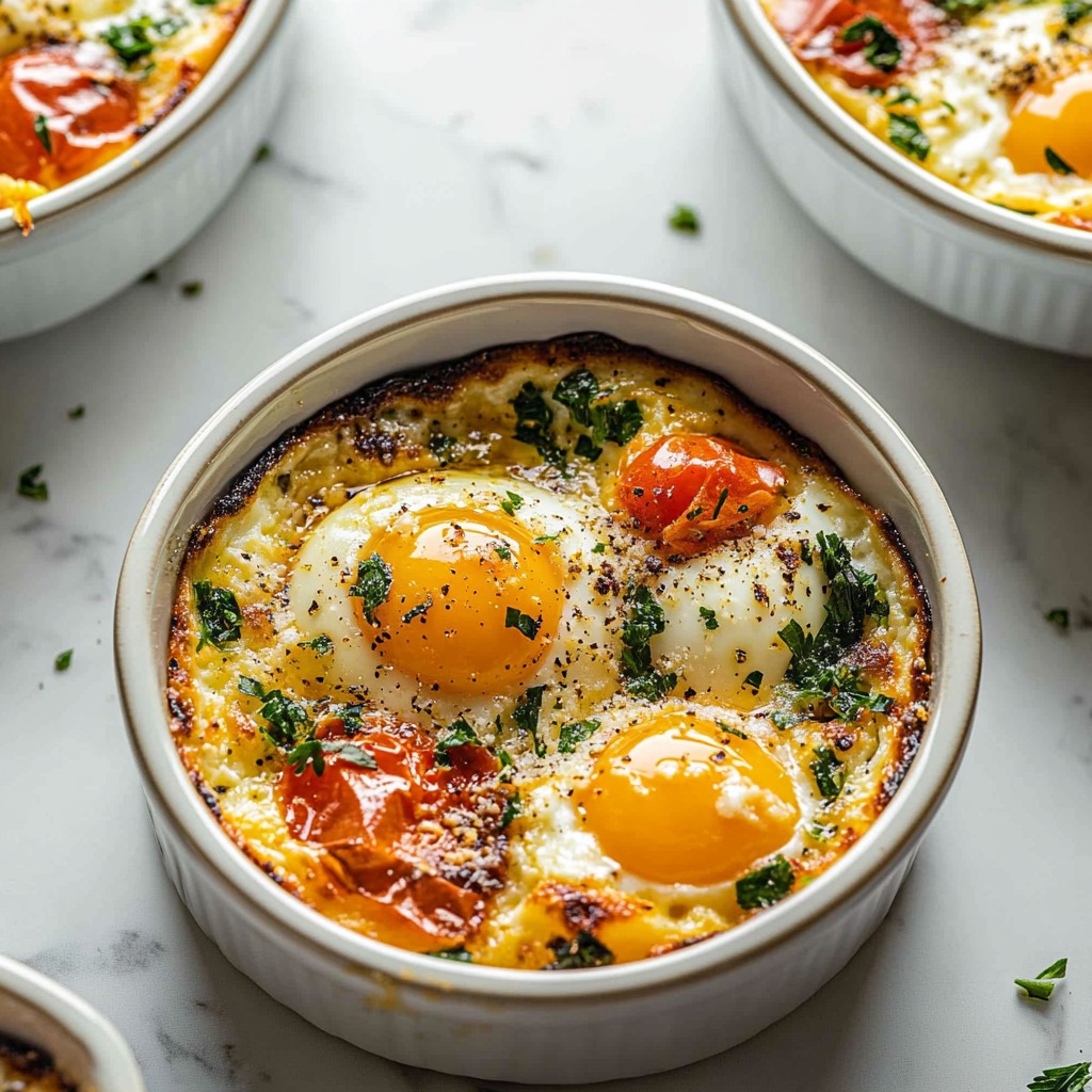 A bowl of eggs and tomatoes.