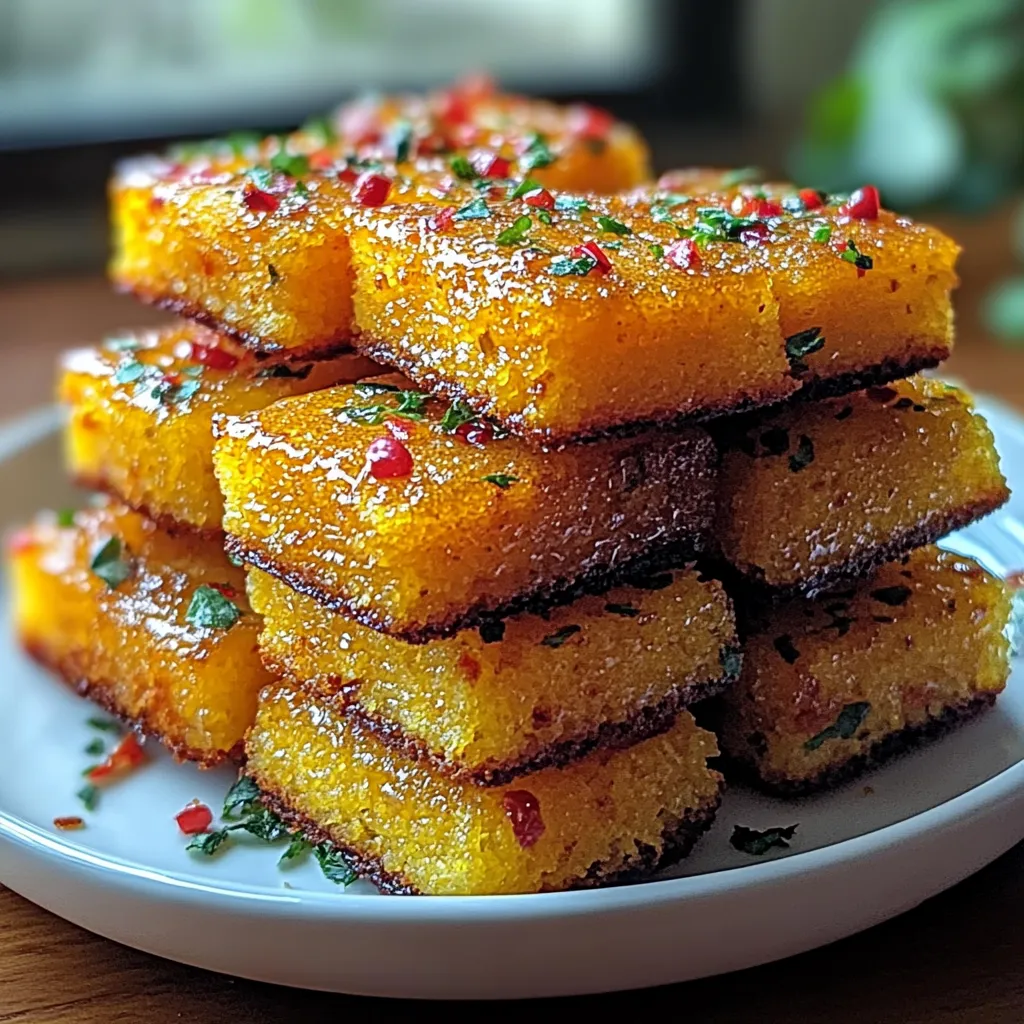 A stack of bread with red peppers on top.