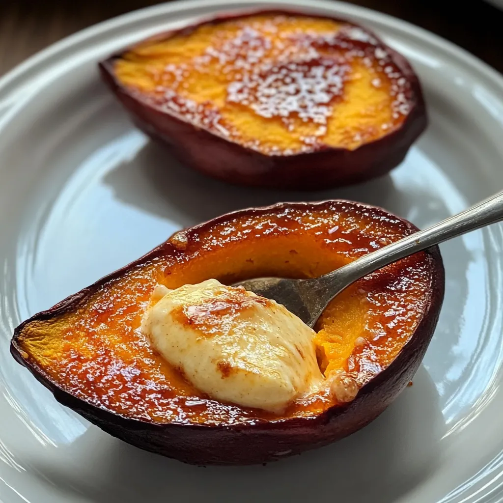 A slice of peach with butter on it.