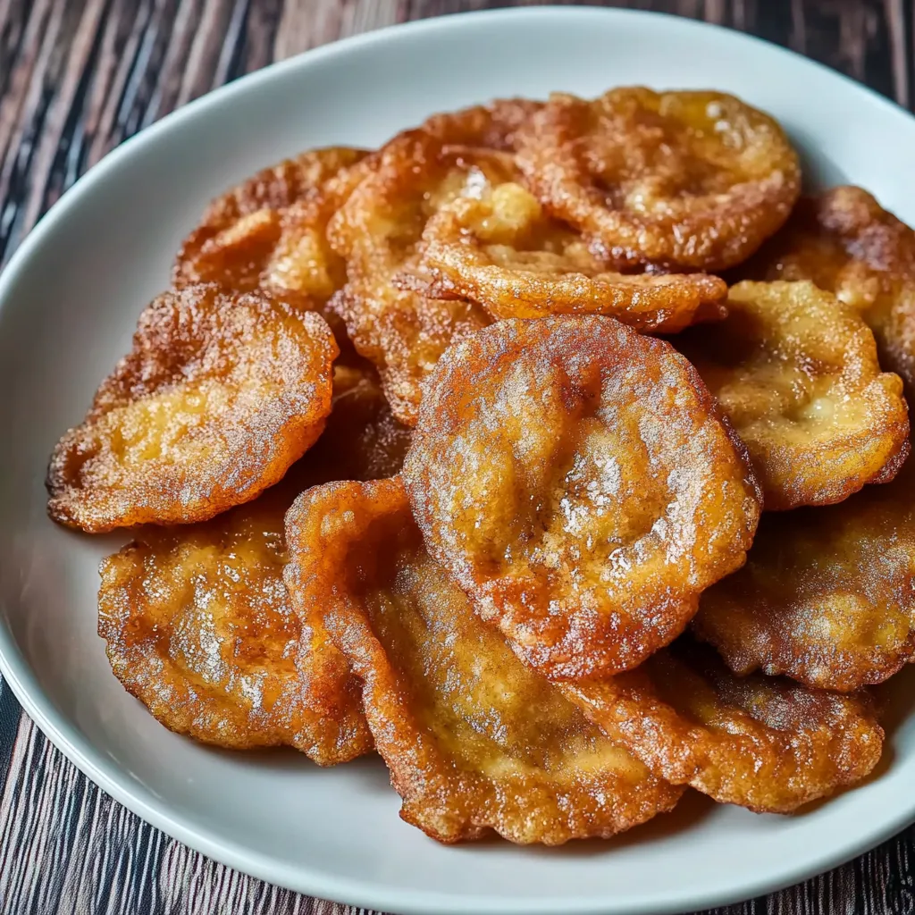 A plate of fried bananas.