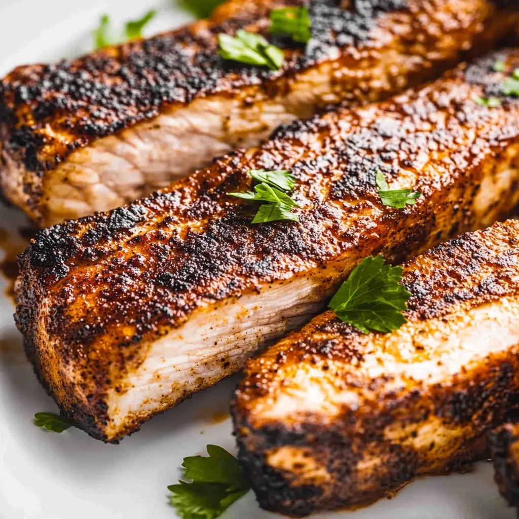 Grilled chicken with herbs.