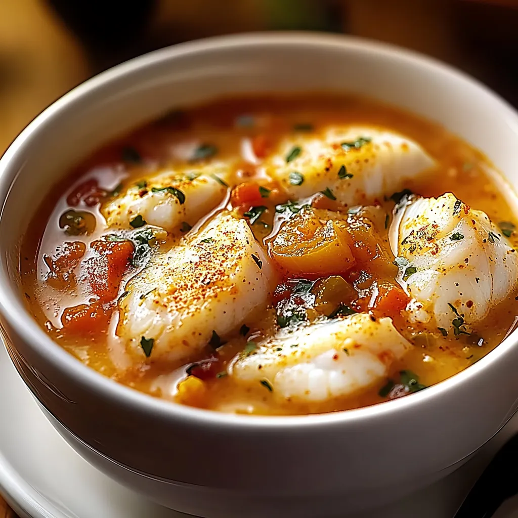 A bowl of soup with shrimp and vegetables.
