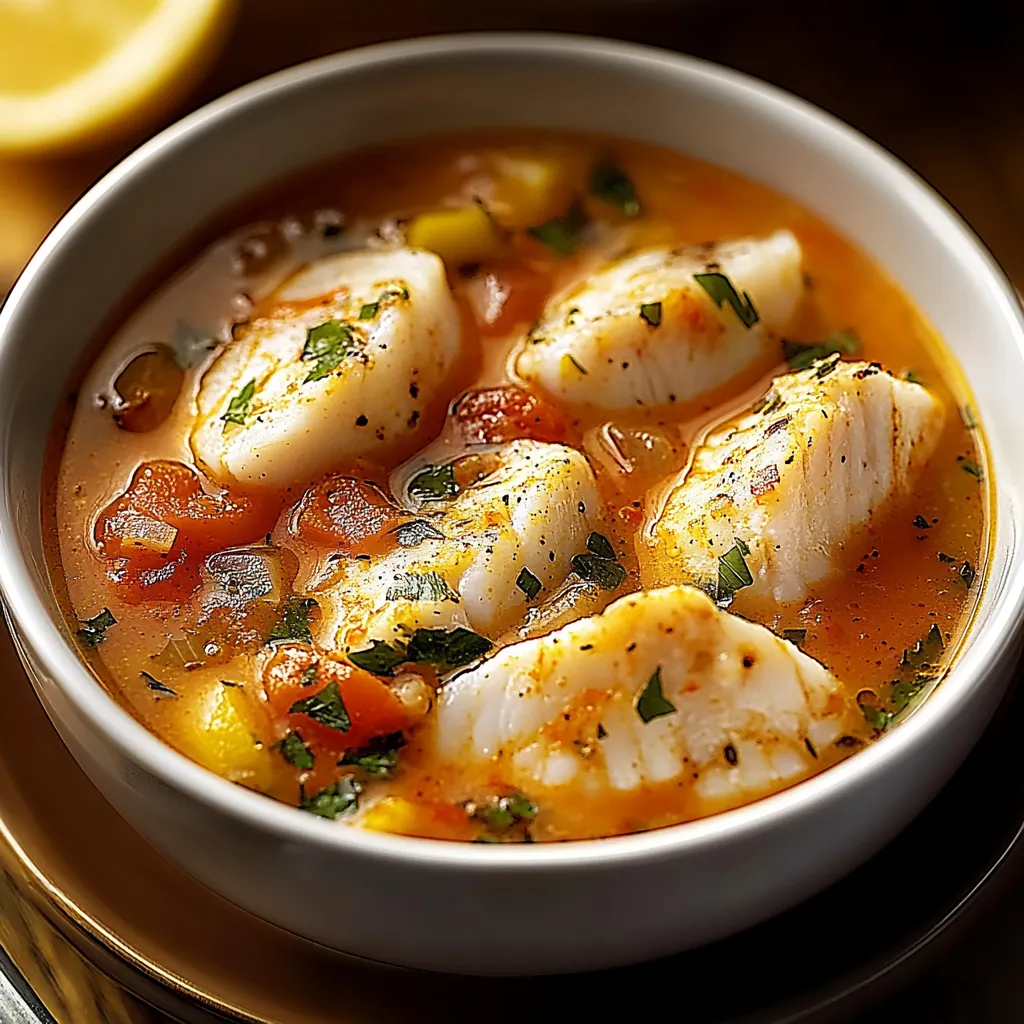 A bowl of soup with shrimp and vegetables.