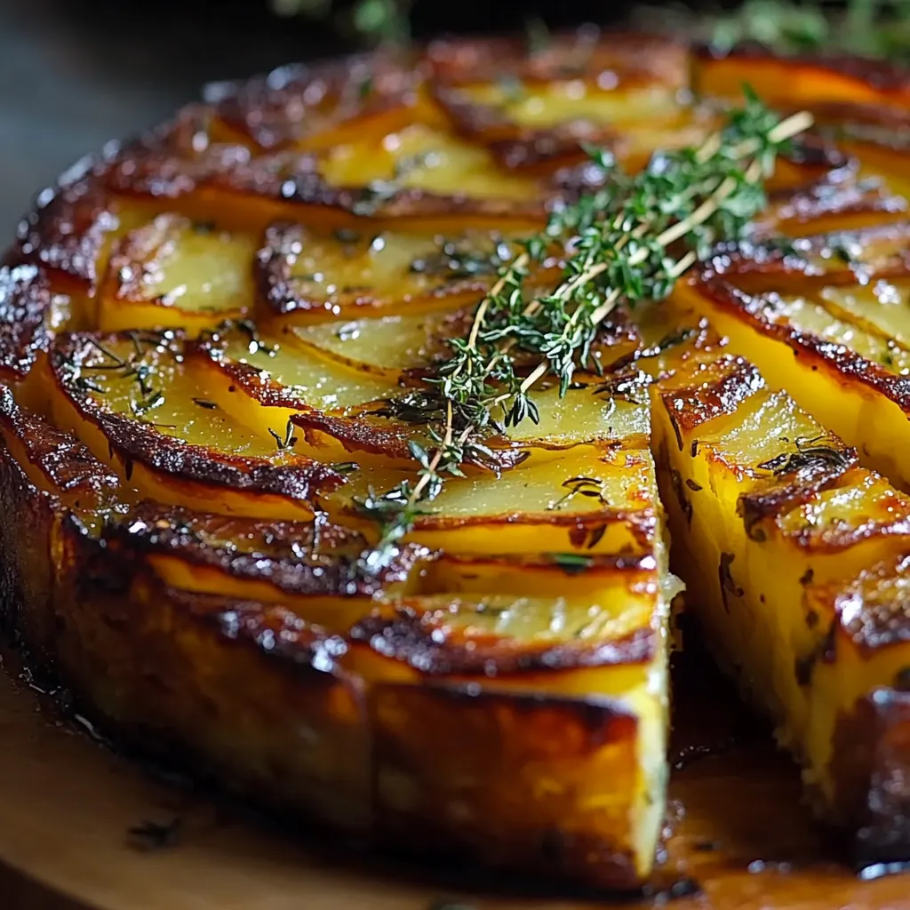 A slice of pie with herbs on top.