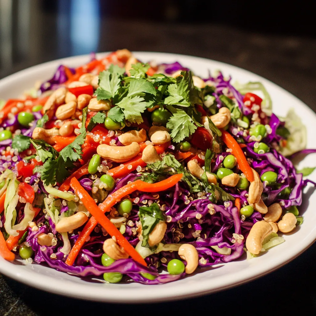 A plate of food with peas, carrots, and nuts.