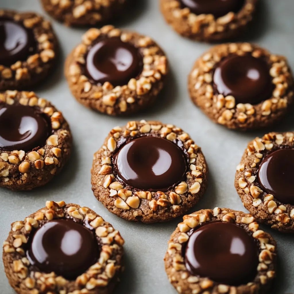 Chocolate chip cookies with chocolate drizzle.