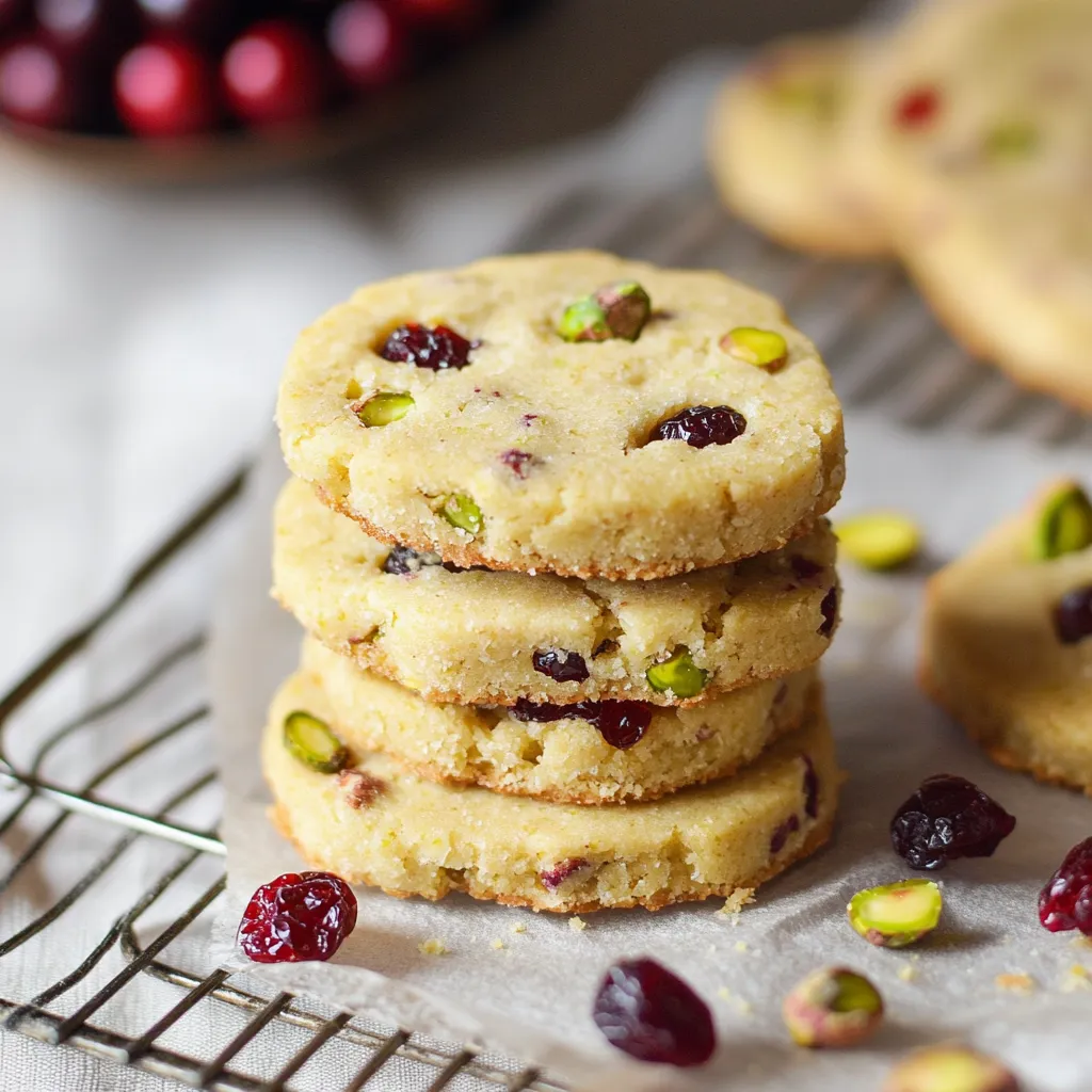 A stack of cookies with cranberries and almonds.