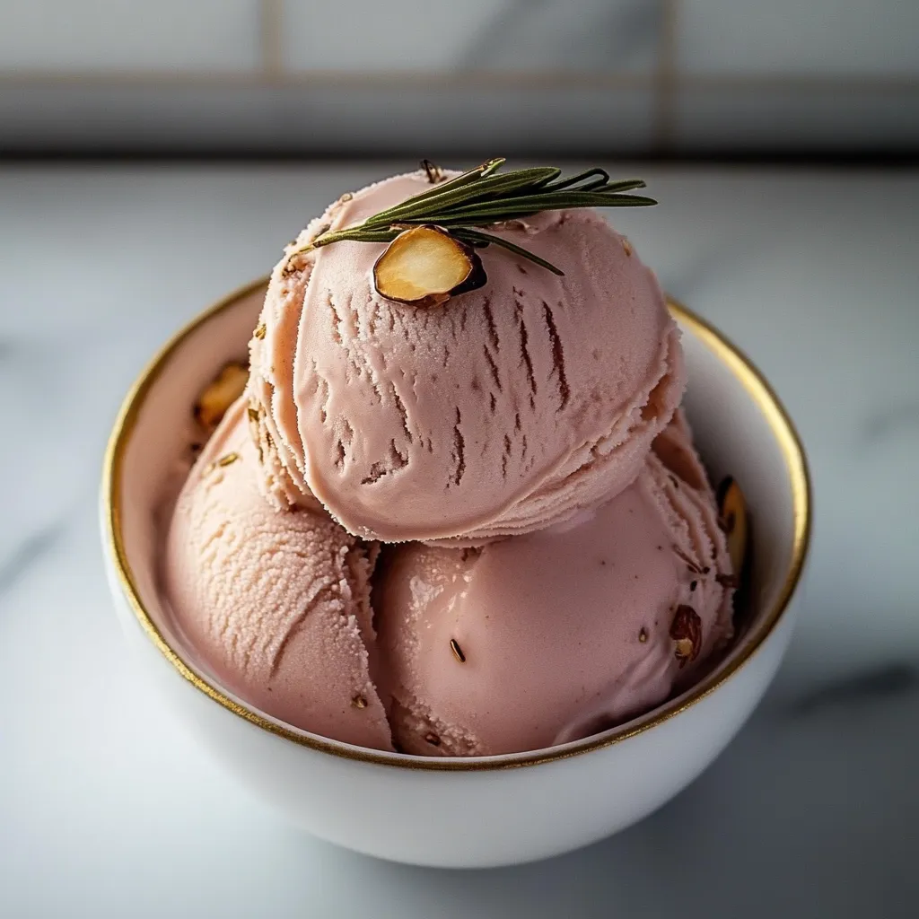 A bowl of ice cream with a nut on top.