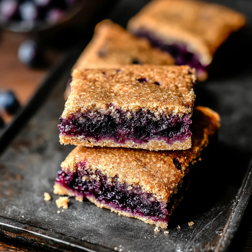 A plate of blueberry cake.