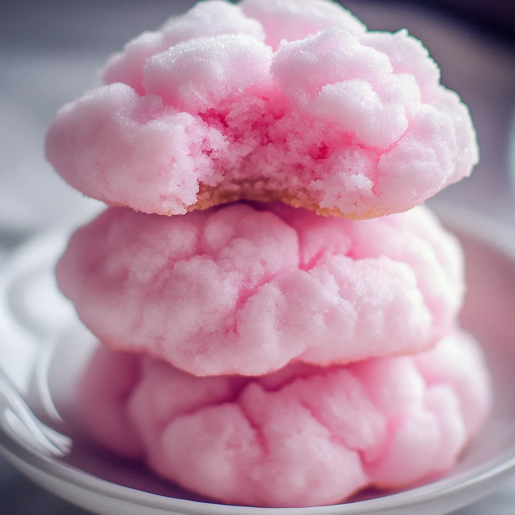 A stack of pink frosted cookies.