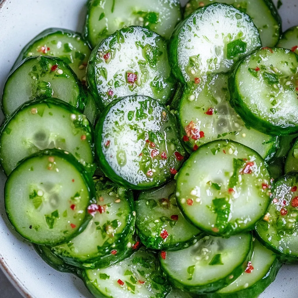 A bowl of cucumbers.