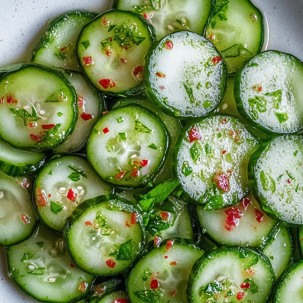 A plate of sliced cucumbers.