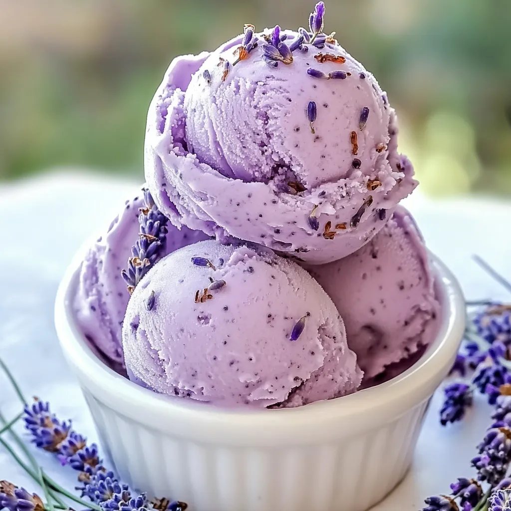 A white bowl filled with purple ice cream.