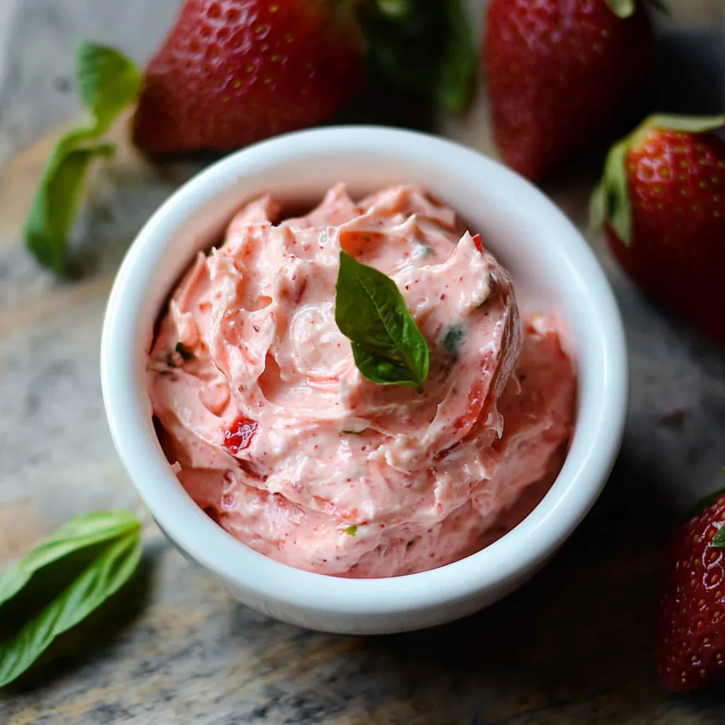 A bowl of strawberry jam with a green leaf on top.
