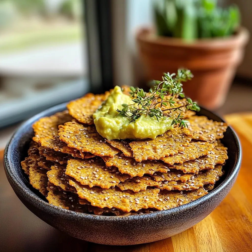 A bowl of crackers with a spread on top.