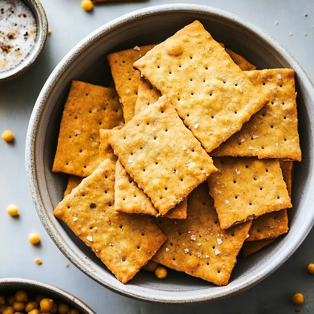 A bowl of crackers with salt on top.
