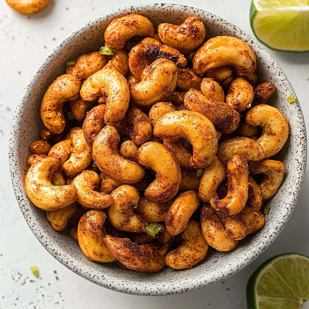 A bowl of nuts with limes on the side.