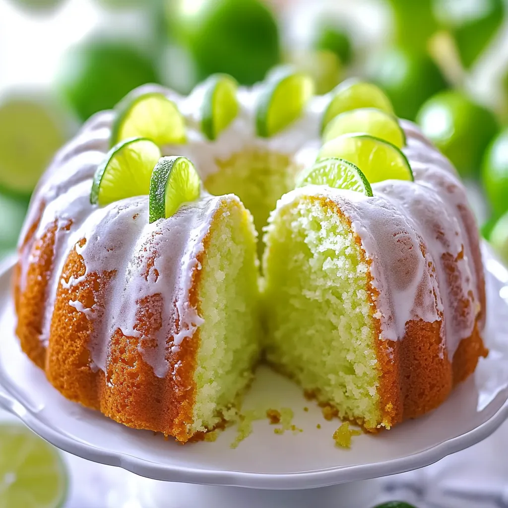 A slice of cake with lime wedges on top.