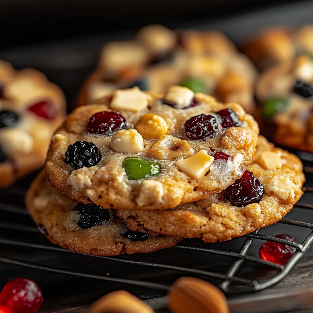 A plate of cookies with candy on top.