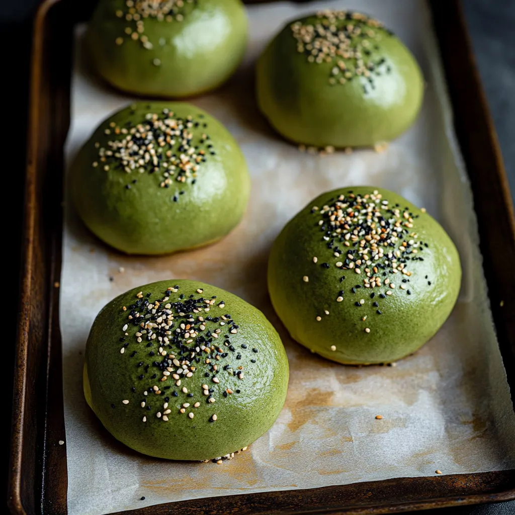 A tray of green food with black seeds.