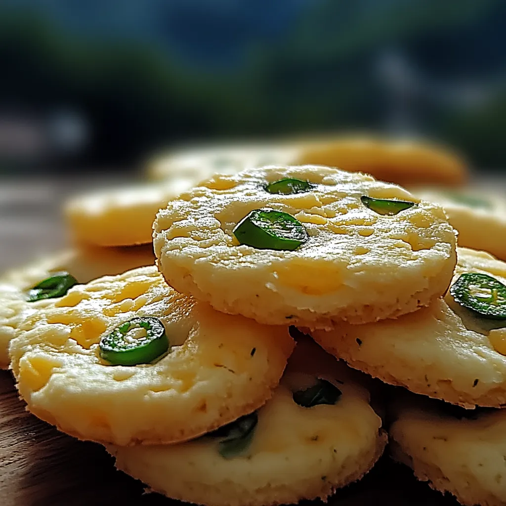 A stack of small, round, cheesy, and spicy pastries.