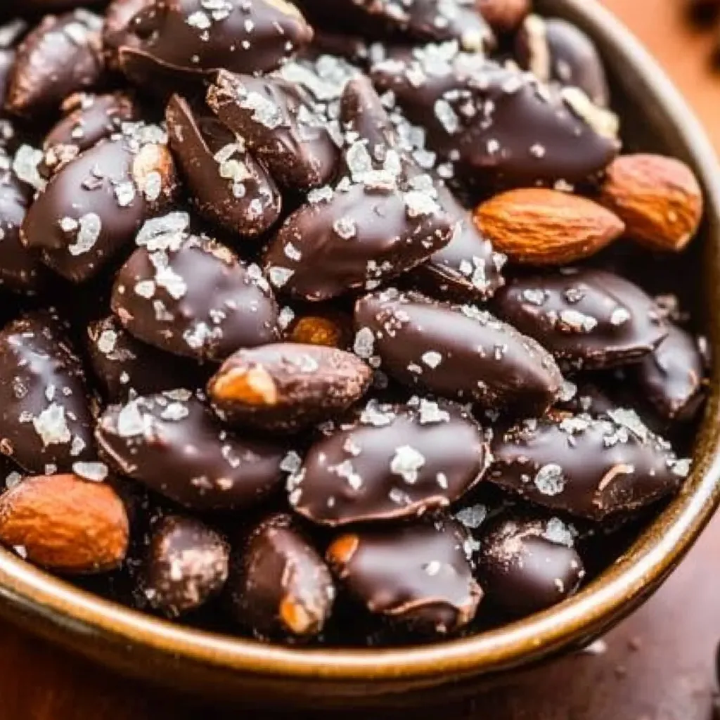 A bowl of chocolate covered almonds.