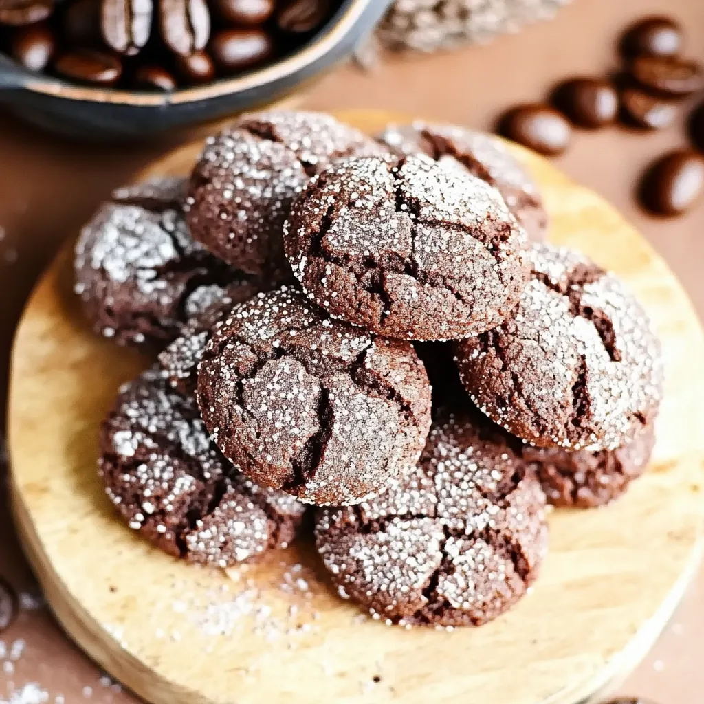 A stack of chocolate cookies with powdered sugar on top.