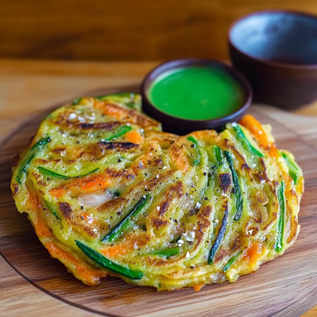 A plate of food with a bowl of green sauce.