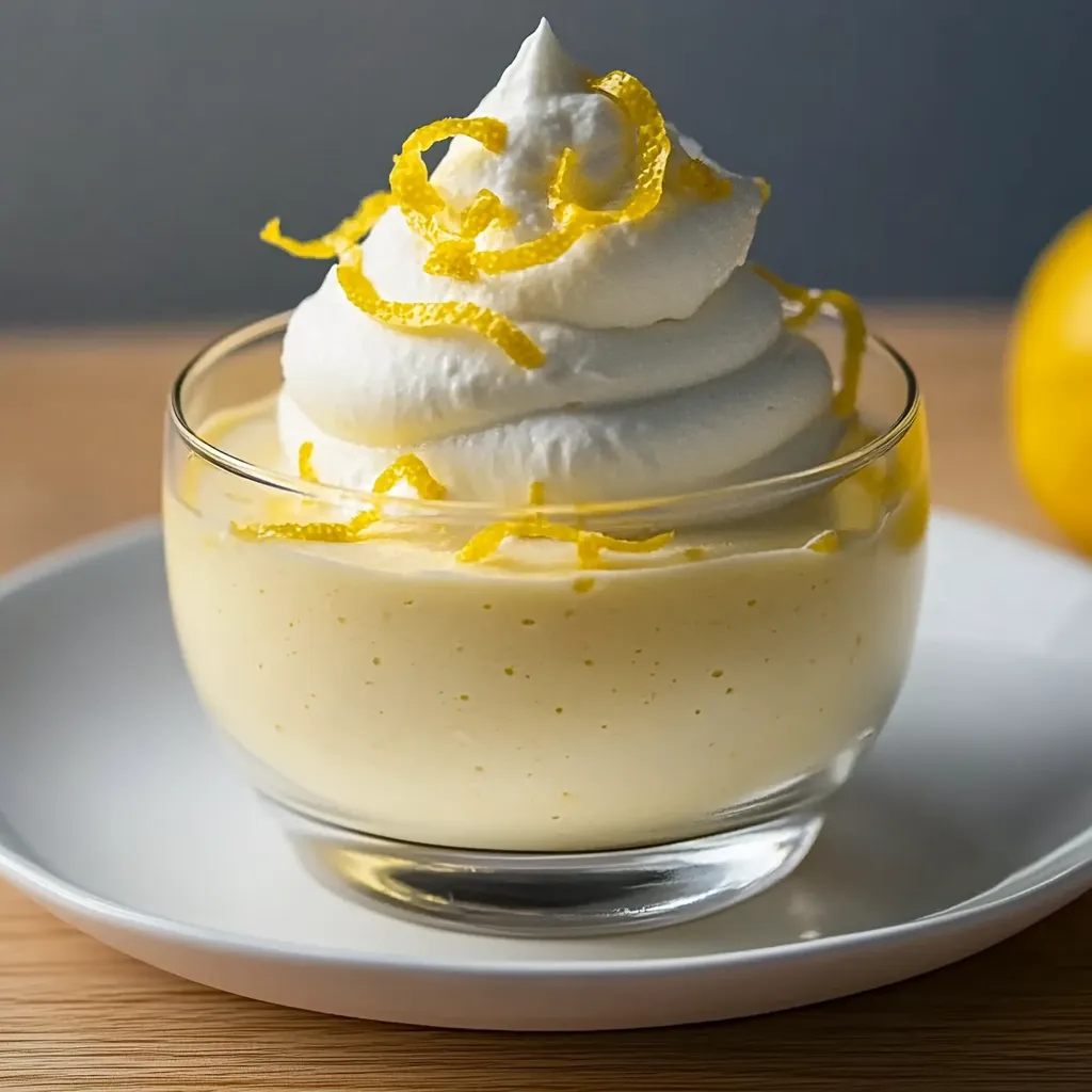 A bowl of whipped cream with a lemon wedge on top.