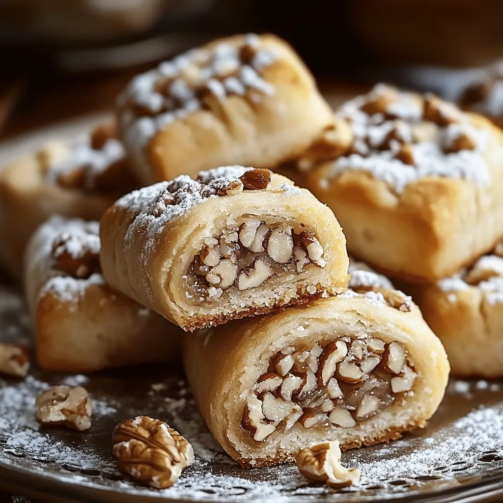 A plate of pastries with nuts on top.