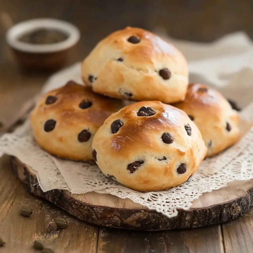 Three muffins on a plate.