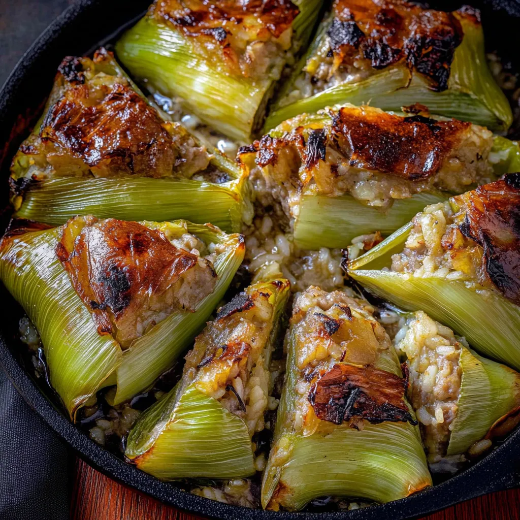 A pan of food with a slice of food in the center.