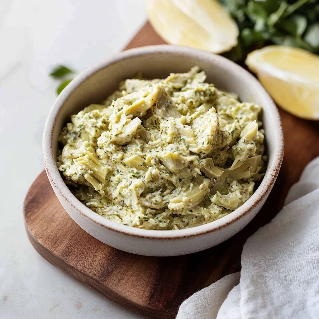 A bowl of food with a lemon on top.