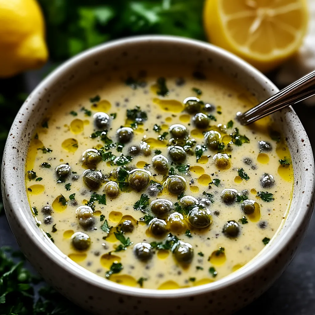 A bowl of soup with a spoon in it.