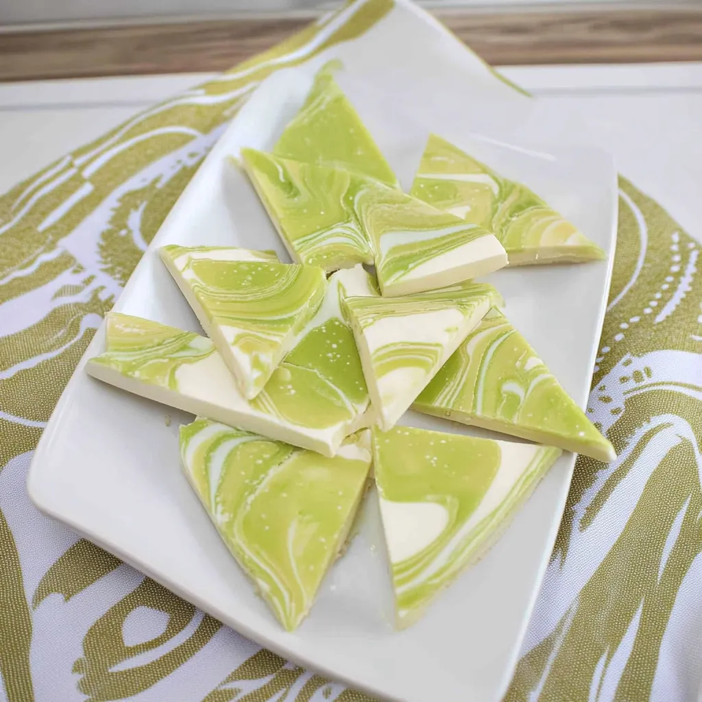 A plate of green dessert.