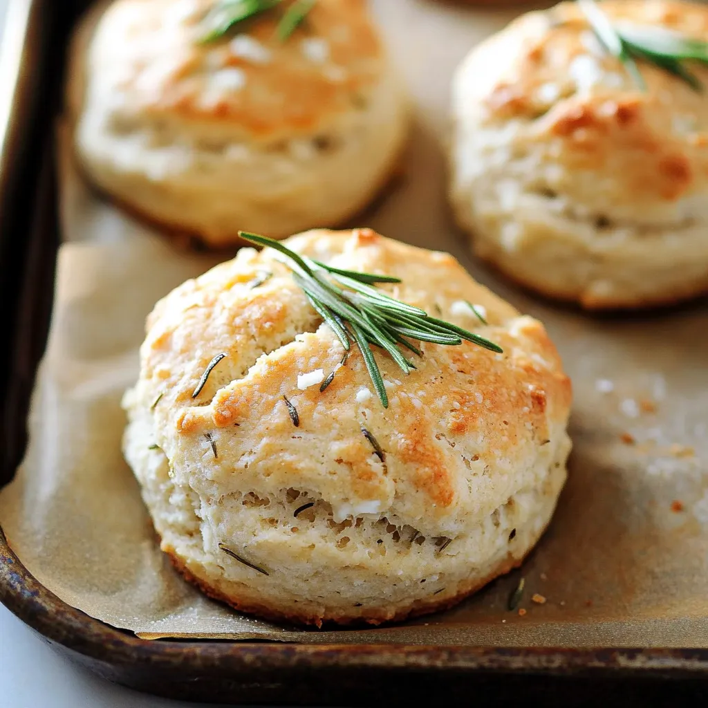 A tray of biscuits with herbs on top.