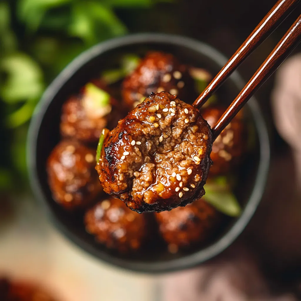 A bowl of meatballs with chopsticks.