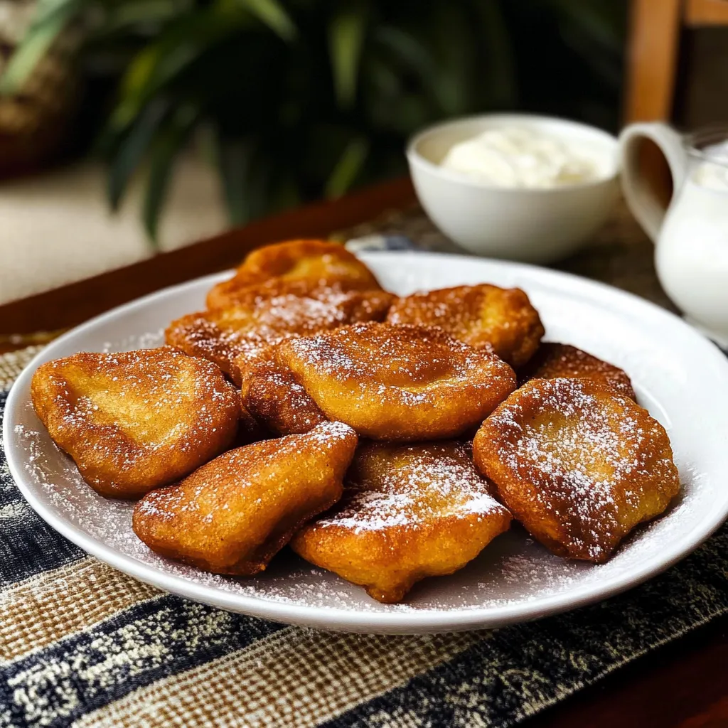 A plate of doughnuts with powdered sugar.