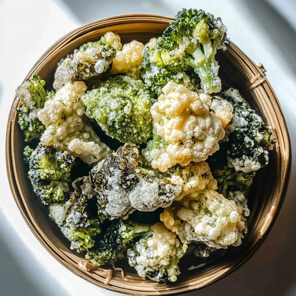 A bowl of broccoli with some cauliflower.