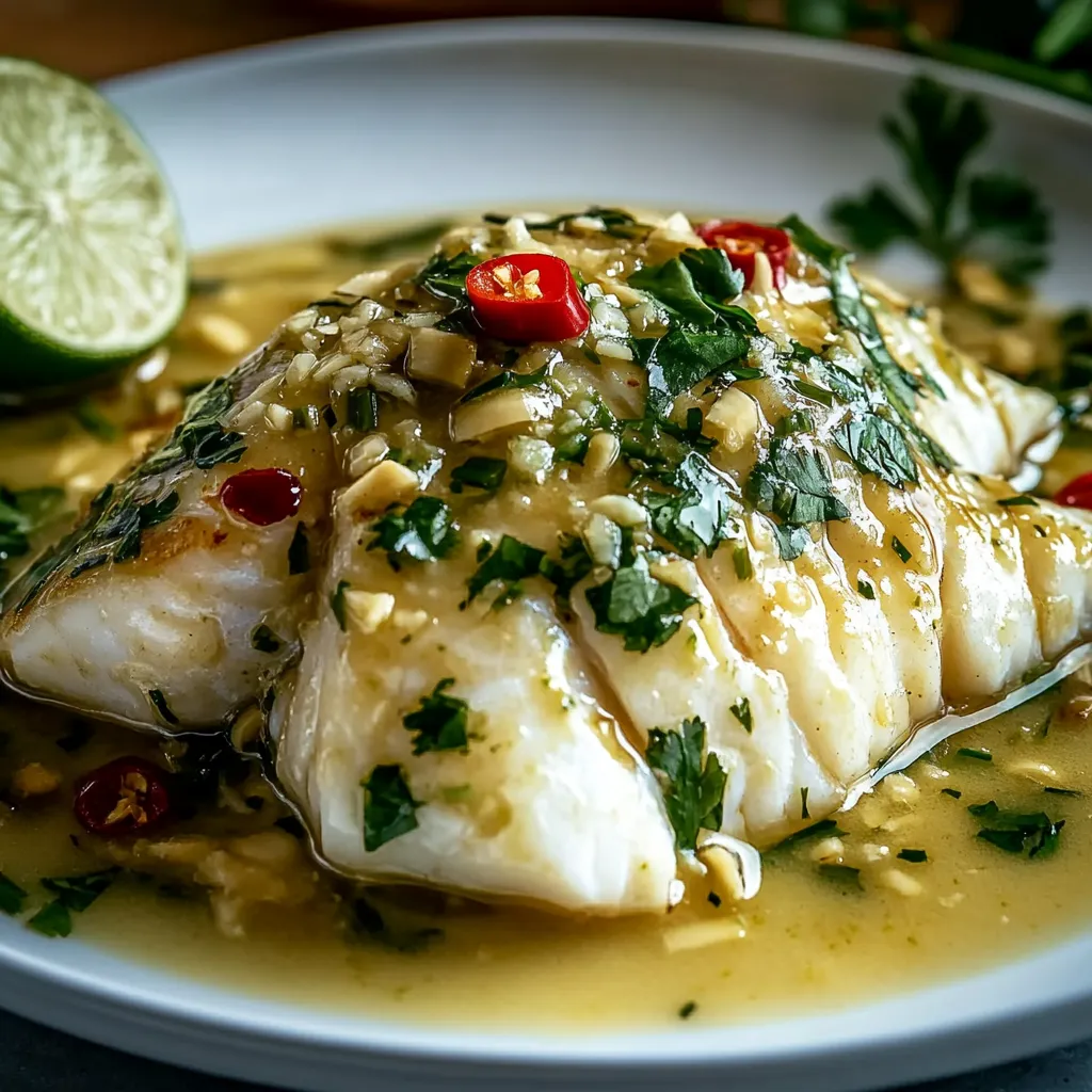 A plate of fish with a lime wedge on the side.