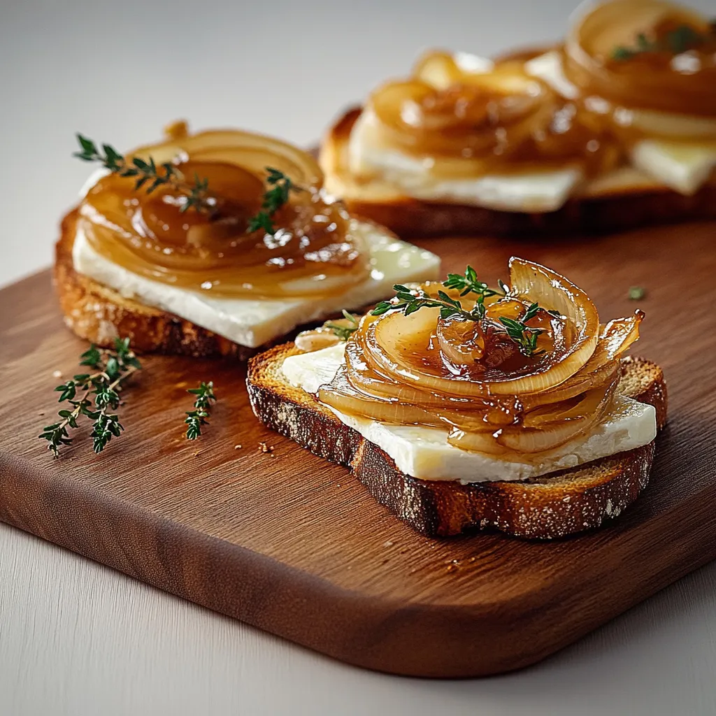Two pieces of bread with onions on them.