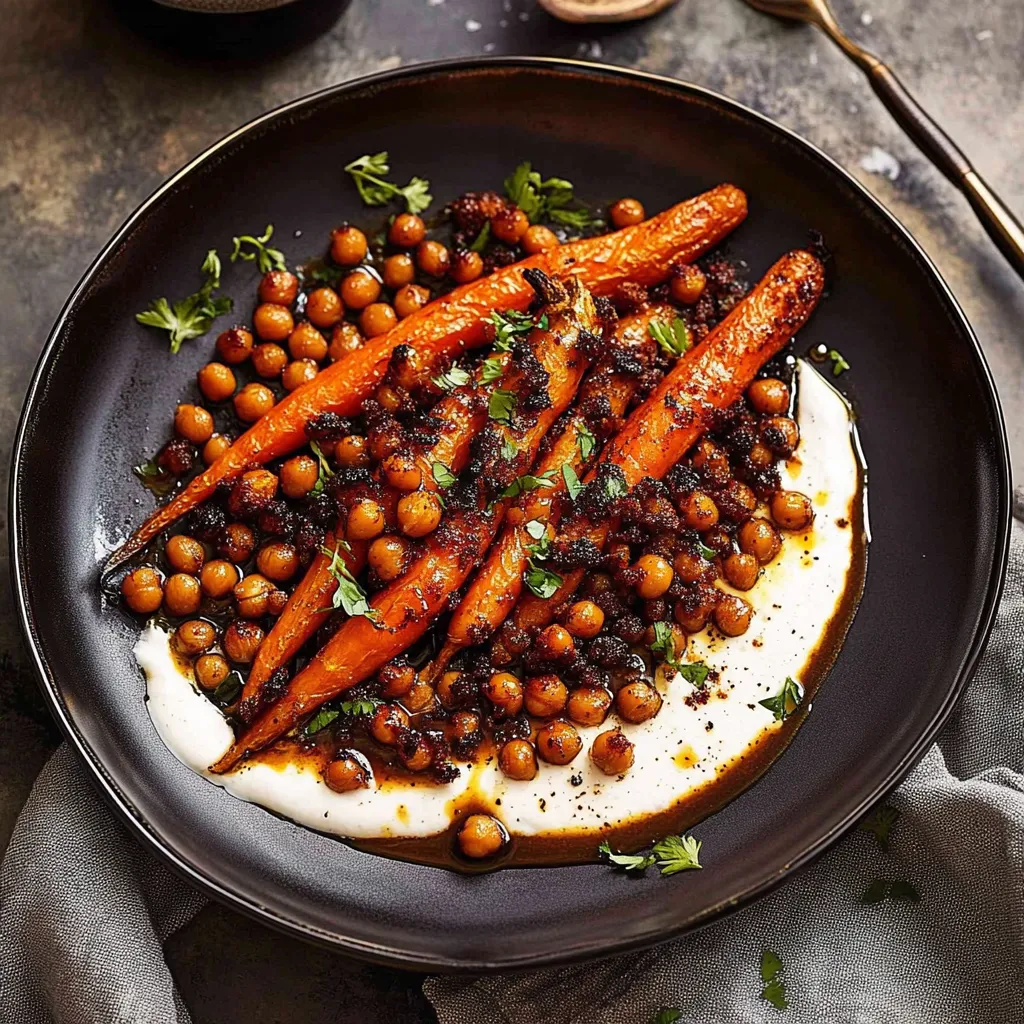 A plate of food with carrots and beans.