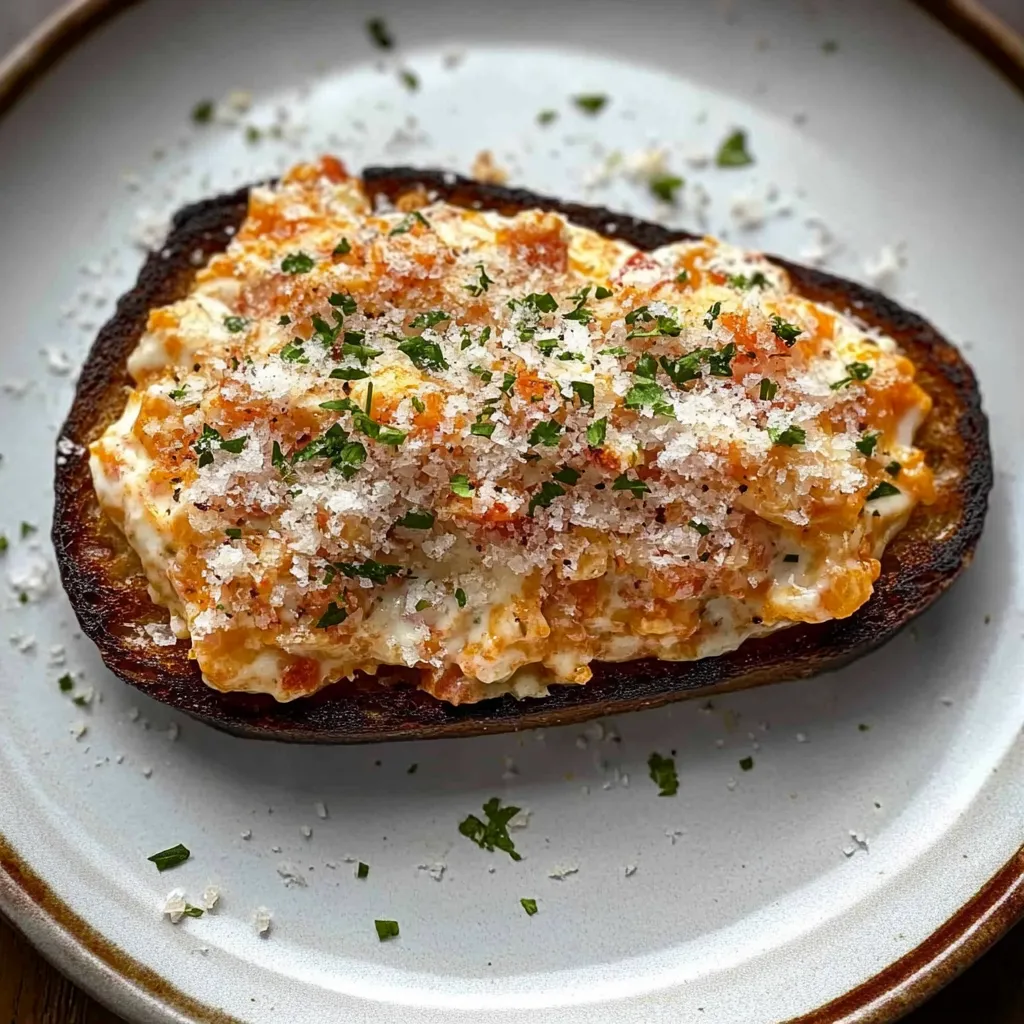 A slice of bread with cheese and tomato on it.