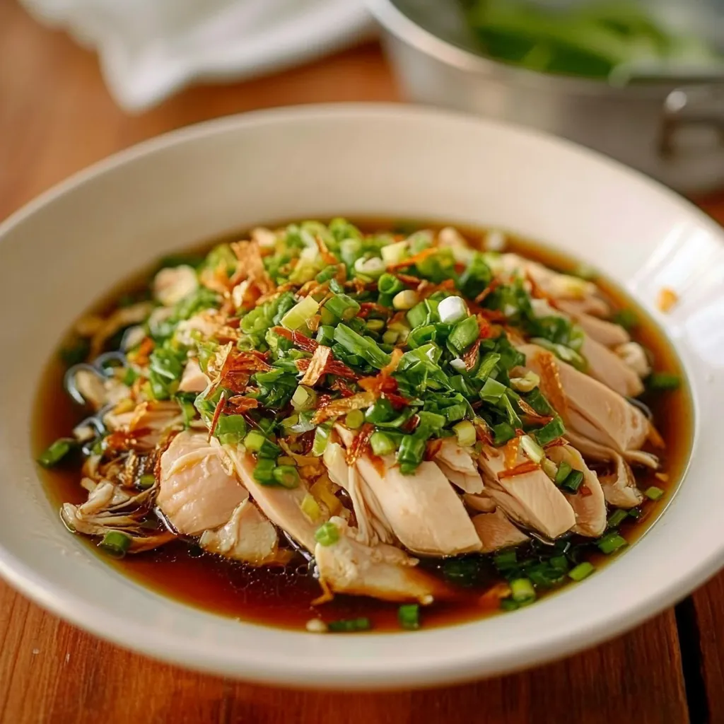 A bowl of soup with vegetables and meat.